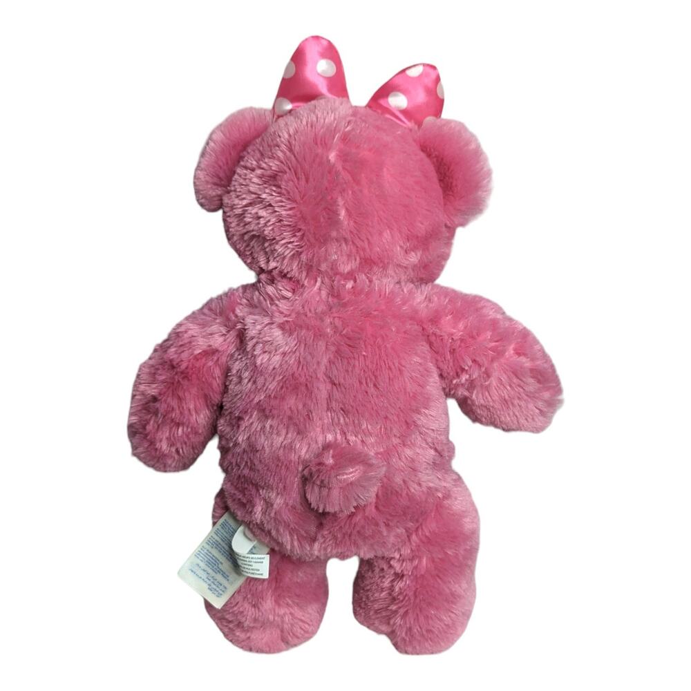 Build A Bear BAB Disney Minnie Mouse 16in Pink Teddy Bear Plush w/ Polka Dot Bow - Picture 5 of 5